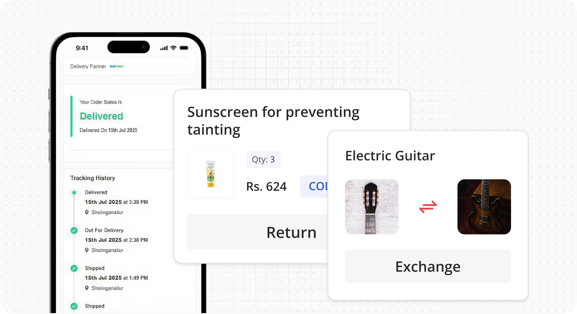 Notify customers & allow them to track orders, request returns & get refunds from your branded webpage.